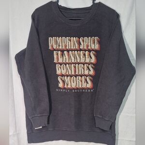 Simply Southern Charcoal Sweatshirt with Graphic Women Size Large